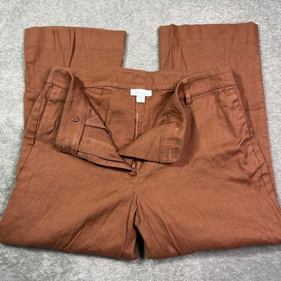 J.Jill Linen Blend Stretch Cropped Pants Women's Size 10 Petite Copper Terracota - Picture 1 of 12